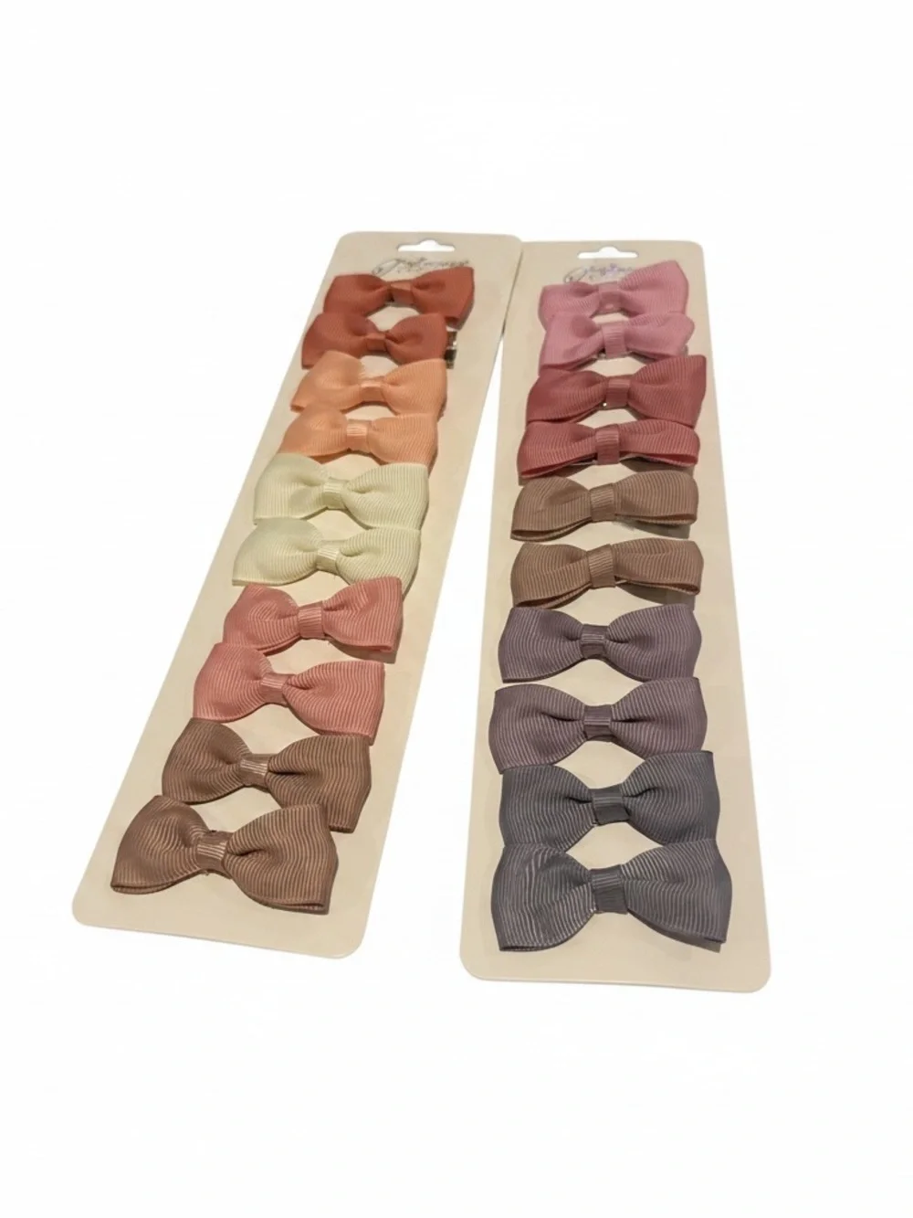 New Bundle of 20 Girls Grosgrain Bow 2” Hair Clips - Pastel Neutral Colors Warm